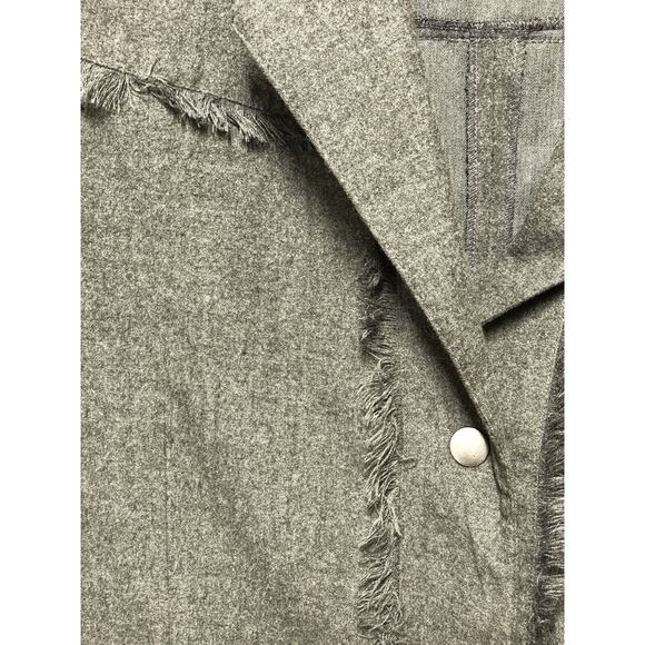 Gray Green Fringe Snap Jacket By Suzanne Somers Collection Small - Picture 12 of 12
